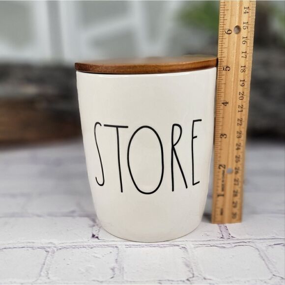 Rae Dunn STORE Ceramic Canister with Wooden Lid - Picture 7 of 8